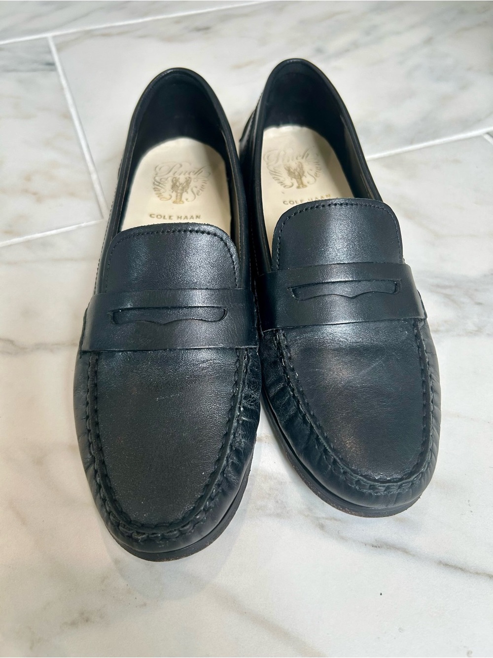 Cole Haan Pinch Hand Sewn Black Leather Classic Penny Loafers - Picture 2 of 10